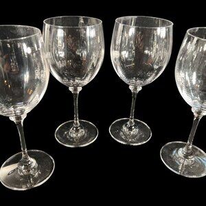 Mikasa Stephanie Four 7.5 inch Water Goblets Wine Glasses Optic Bowl Wafer Stem